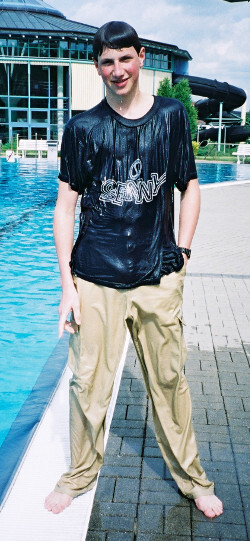 Swim shirt with logo