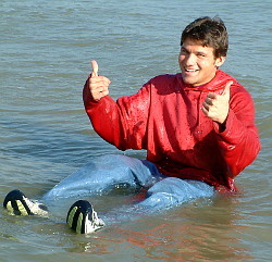 Wet Jeans and Hoodie Fun